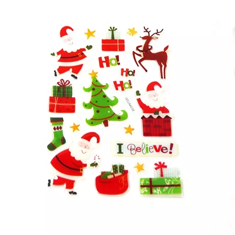 Christmas Custom Logo Printed Snowman Gel Epoxy Sticker