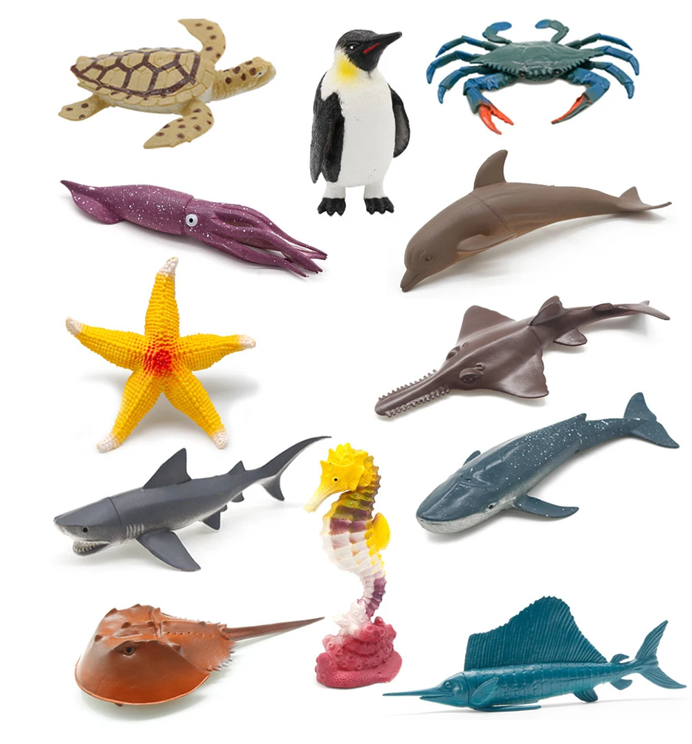 BEFLY animal empire crab shark tortoise PVC model plastic aquarium sea animals toys ocean