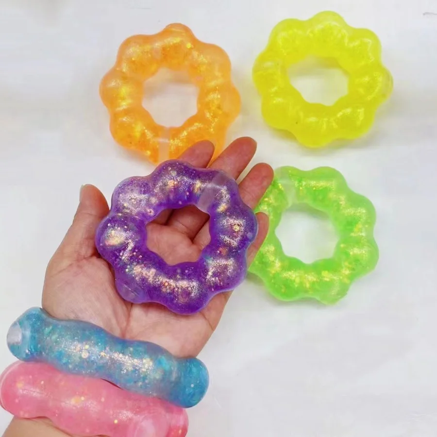 Hot Sale Kids Soft Squeeze TPR Gel Jelly Bracelet Toy Wristband Creative Decompressing Toys TPR Wristband Fidget Stress Relief