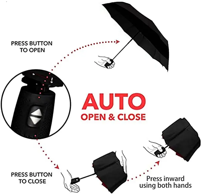 Wholesale good Quality Windproof Waterproof Auto Open Close Portable Folding Travel Xiaomi 3 Folding Umbrella with long handle