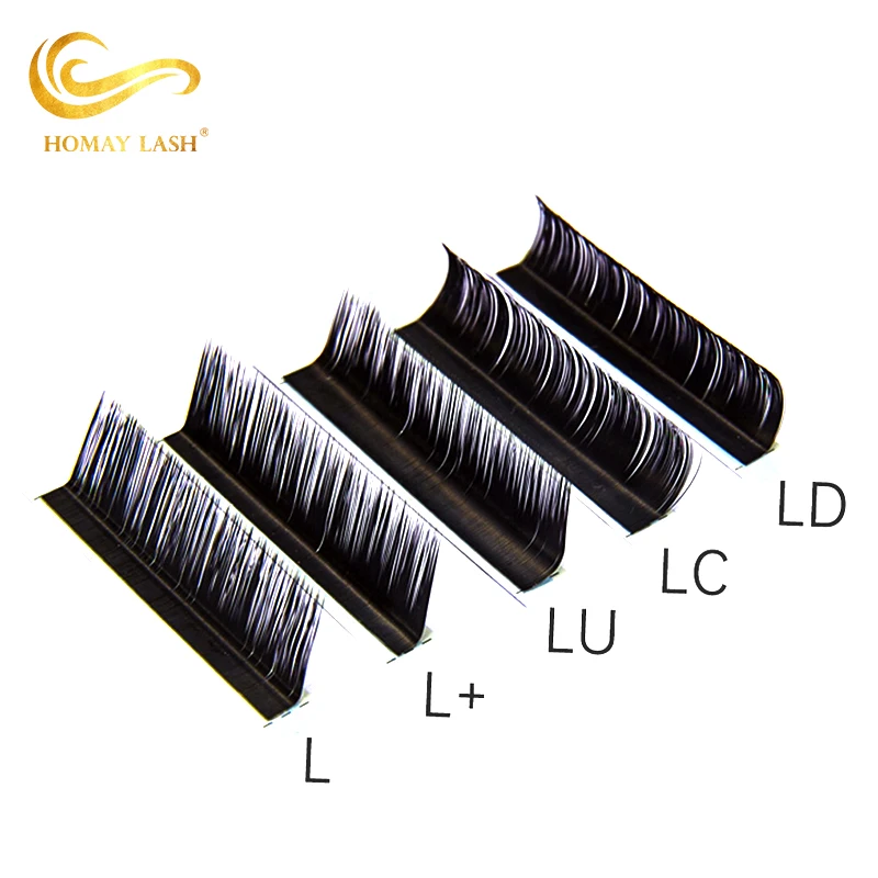 0.05 0.07 L L+ LC LD M curl 20mm individual lash extension lash trays faux mink cashmere volume eyelash extension lash trays