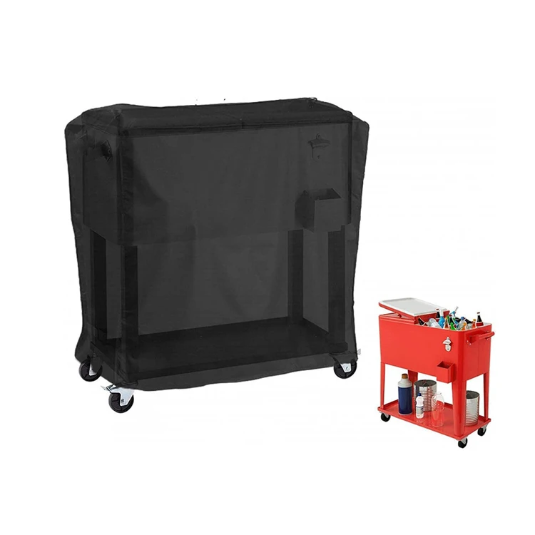 Outdoor cold drink truck protective cover Black Oxford cloth stir-frying ice machine cover Hand push refrigerator car cover