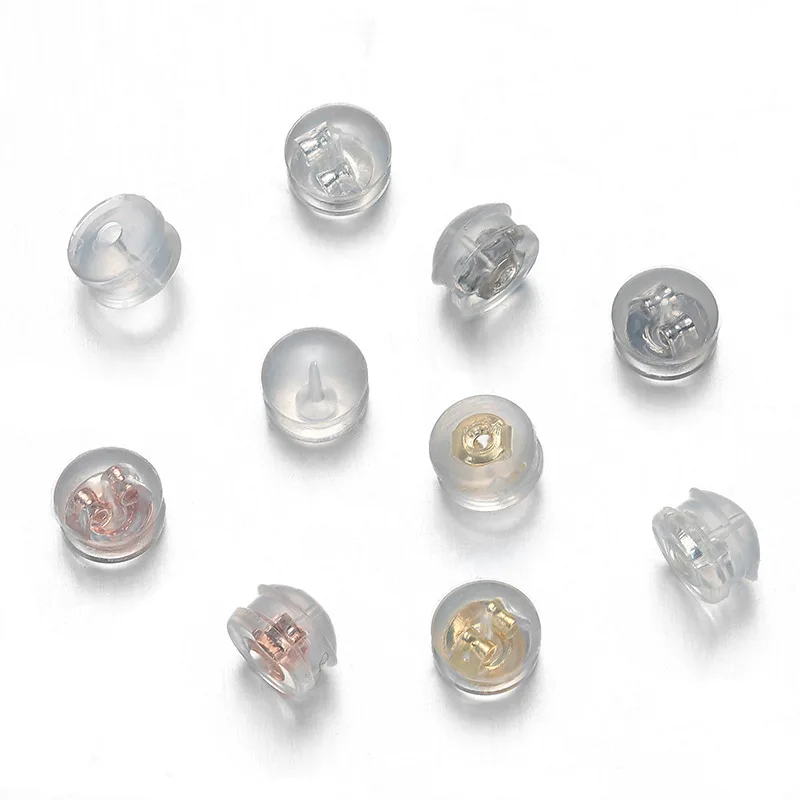 wholesale Hot sale 18K Gold Locking Secure Silicone Earring Backs,No-Irritate Hypoallergenice Earring Backs for Adults and Kids