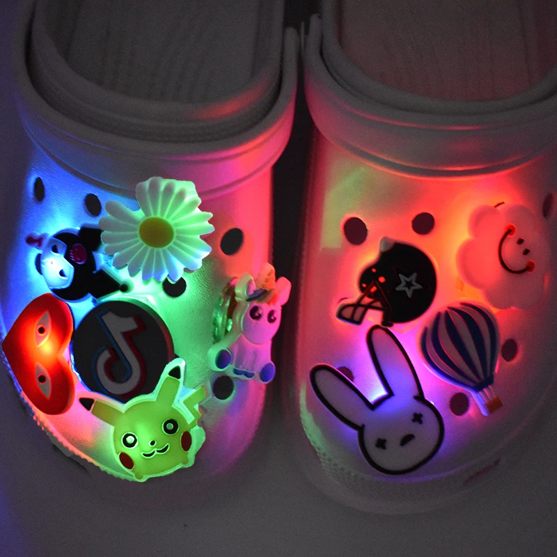 Яркие светодиодные подвески для обуви из ПВХ, светящиеся светодиодные подвески для обуви