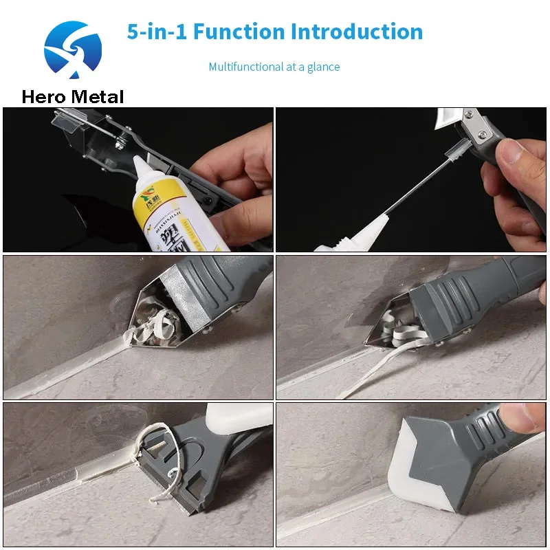 stainless steel ceramic silicone sealant scraper nozzle applicator caulking kit tools