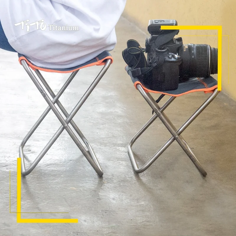 TiTo new titanium folding stool folding stool bar chair outdoor travel folding chair