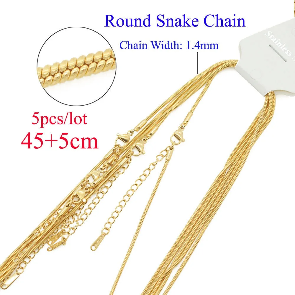 Necklace Chain Stainless Steel Link Cable Chain Necklace with Lobster Clasps for DIY Jewelry Making 18inch Gold Silver
