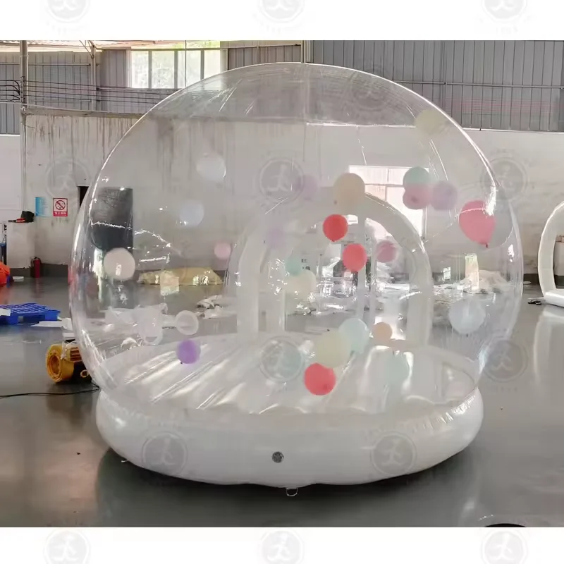 Outdoor Inflatable Igloo Dome Tent Transparent PVC Inflatable bubble bounce house with base