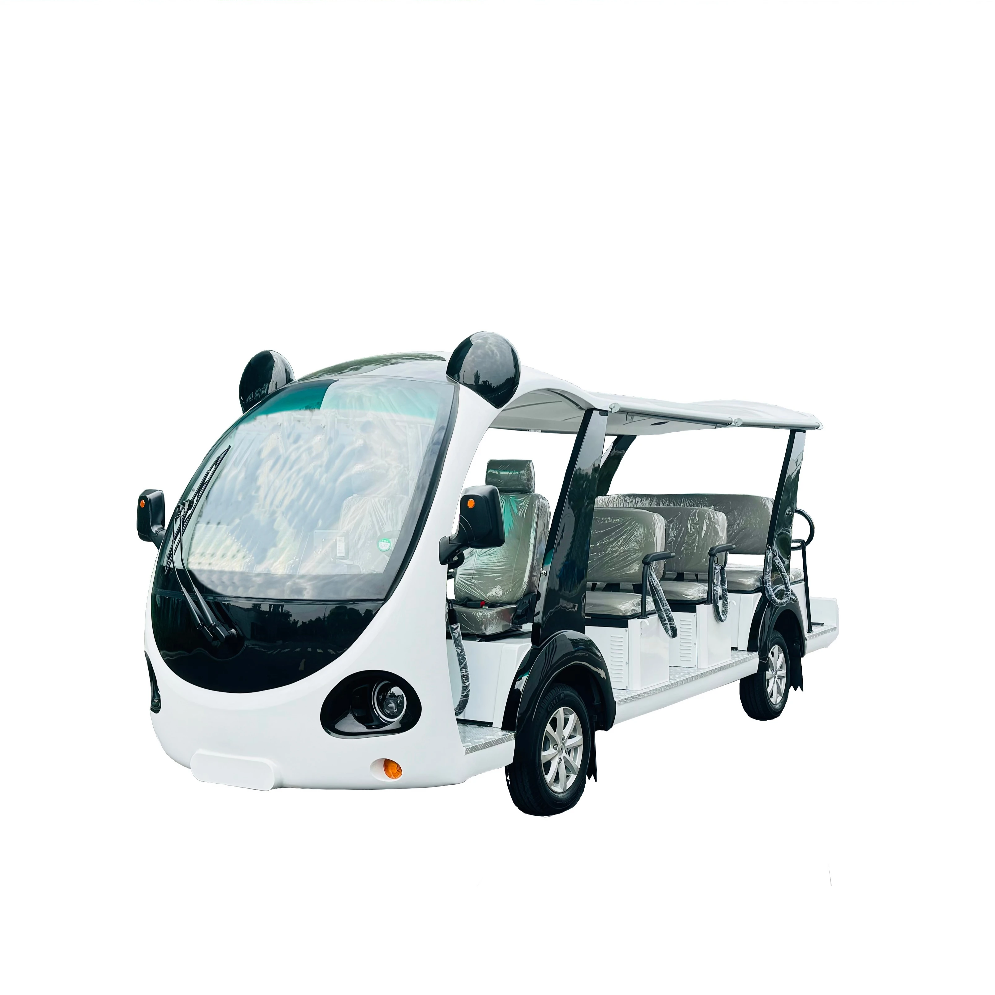 Amusement Rides for Adults and Children Panda Electric Tour Bus Sightseeing Car Can Climb Steep Slopes Lead-acid Battery Car