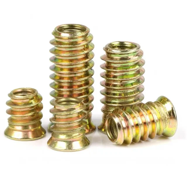 wholesale best price 4 5 6 8 10 size stock Customized Furniture Threaded Inserts for Wood Insert Nut