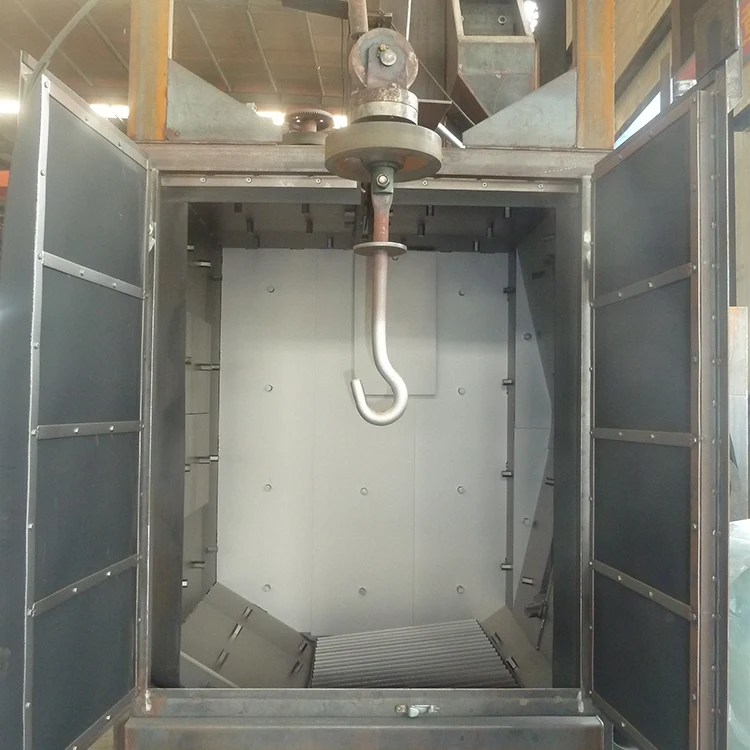 Whole Sale Lpg/Lng/Cng Cylinder Overhead Rail Hanger Hook Type Shot Blasting Cleaning Machine