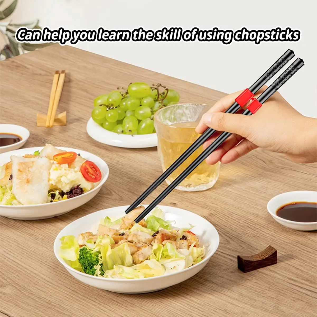 Food Grade Learning Training Chinese Plastic Helper Chopsticks Reusable Chopsticks Helpers for Kids Beginner