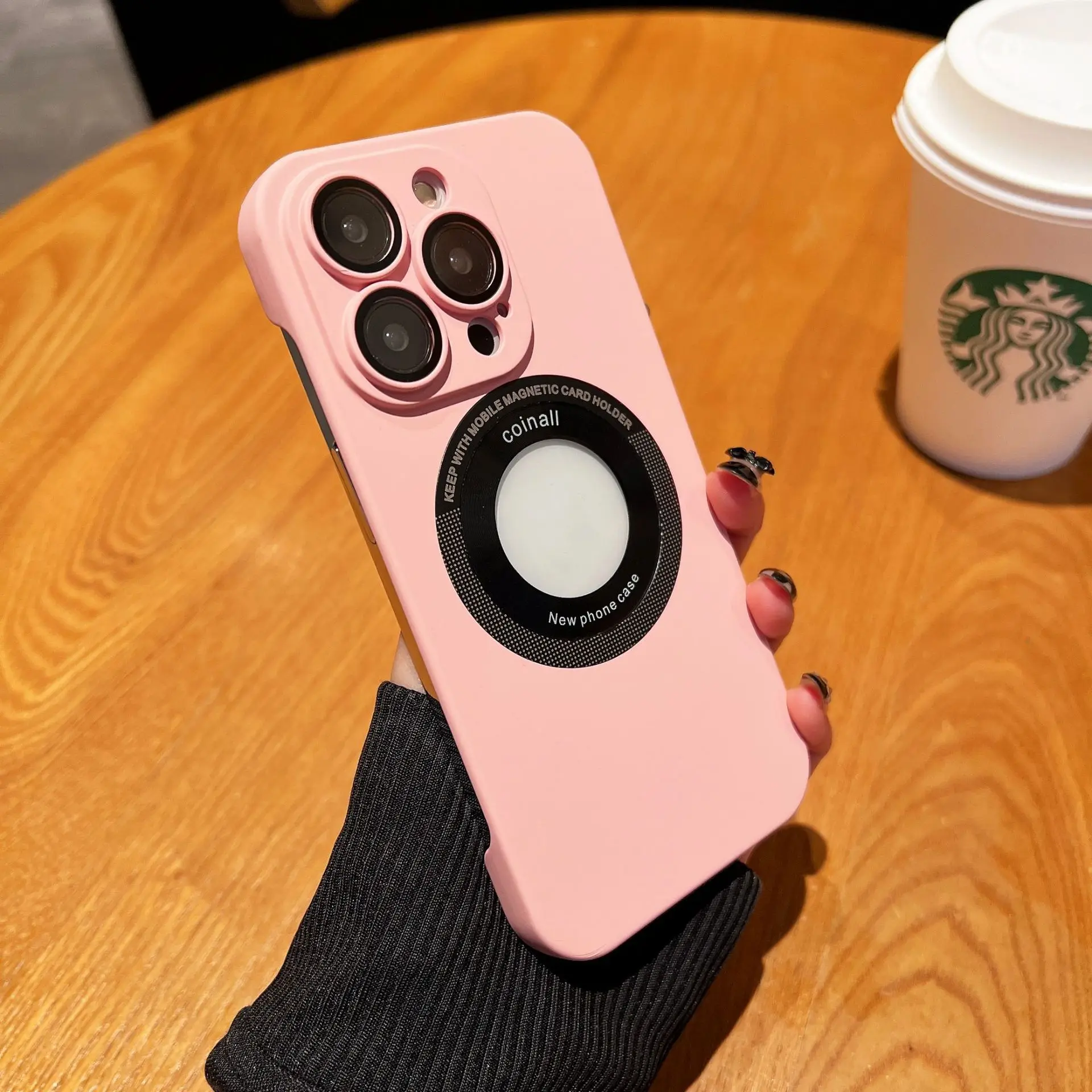 Anti-fall Skin Feel PC Logo Cut Phone Cases for iphone 14 pro max Hot Sales Magnetic Cell Phone Cases