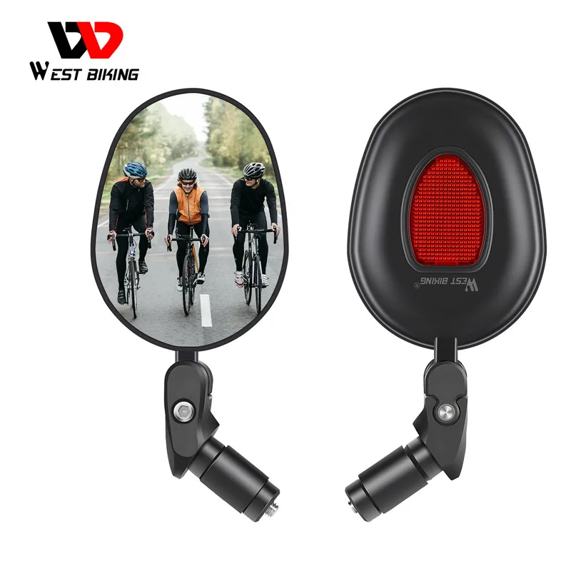 WEST BIKING Bike Side Rear Mirror 360 Degree Bicycle Rear View Mirror Rotate Cycling HD Vision Safe Riding Motorcycle Rearview