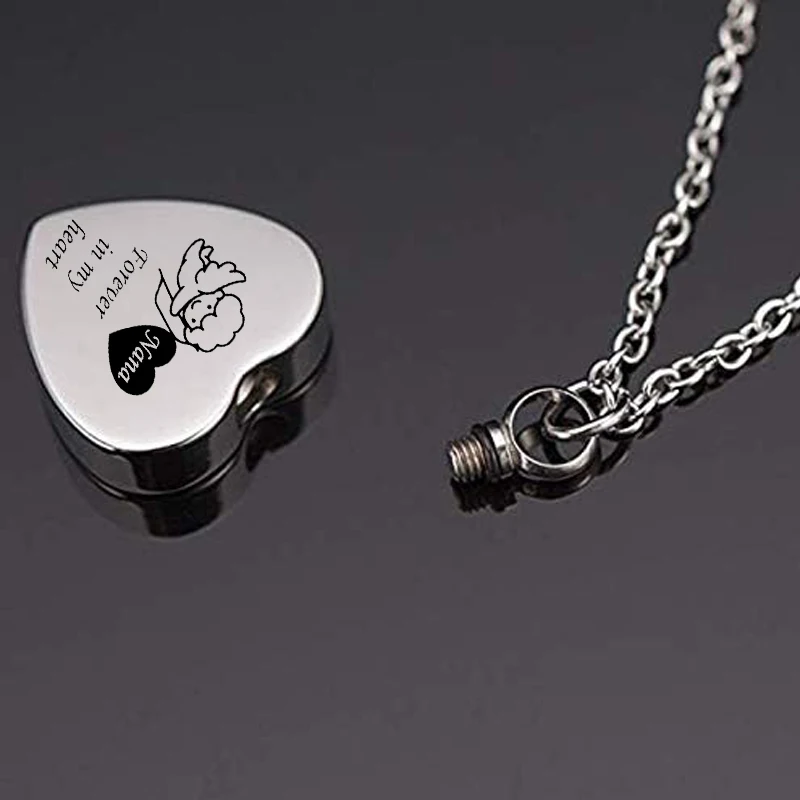 My  Aunt My Hero My Angel Heart Urn Necklace for Ashes - Cremation Jewelry Memorial Keepsake Pendant - Funnel Kit Included