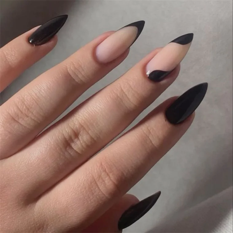 Black and White False Nails Wholesale Price Nail Tech Supplies Acrylic Acrylic French Nail