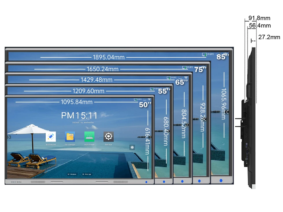 Умная интерактивная доска с сенсорным экраном, 43 дюйма