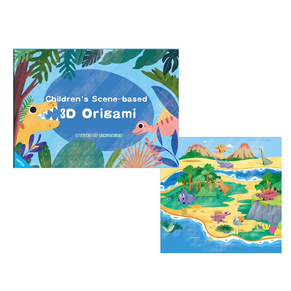 hot selling Kids educational diy model toys colorful Folded Paper Handmade 3D Paper Craft Origami Toy Kit