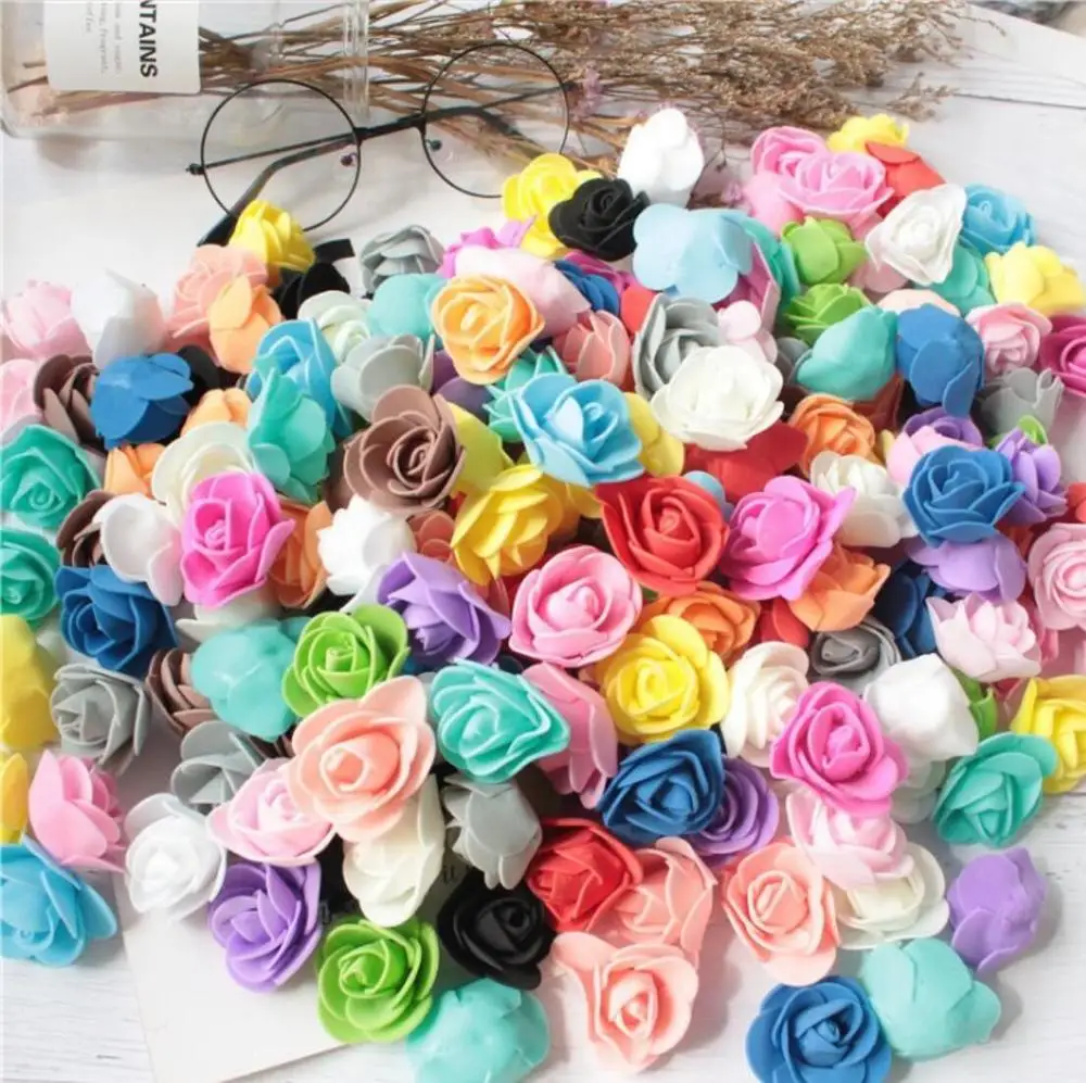 DIY Artificial Mini PE Foam Rose Flower Head Handmade DIY Wedding Home Decoration