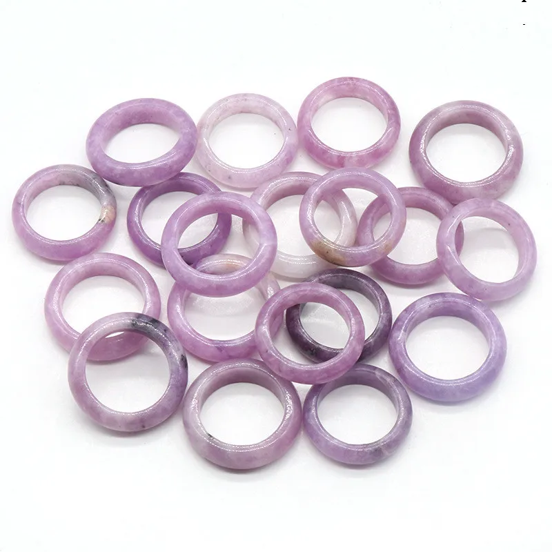 Wholesale natural crystal ring gemstone rings rose quartz agate amethyst raw stone rings