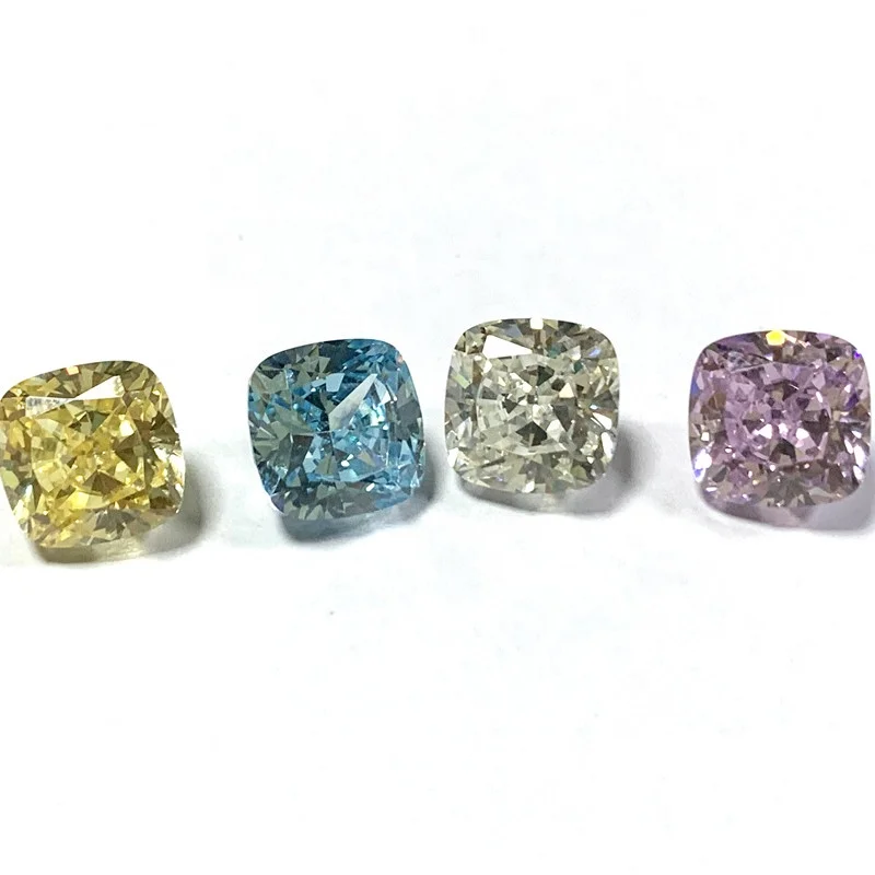 8A качественная синтетическая Подушка прямоугольник восьмиугольник Овальный лед дробленый кубический цирконий бриллиант яркий желтый CZ камень