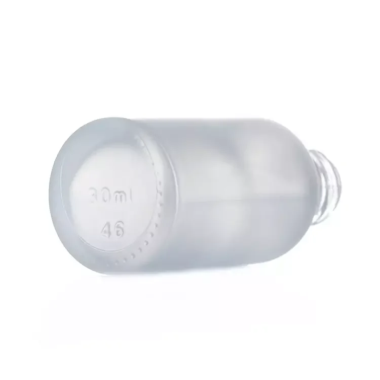 Wholesale frost glass serum liquid 30ml-60ml boston round essence oil dropper bottle with rubber top