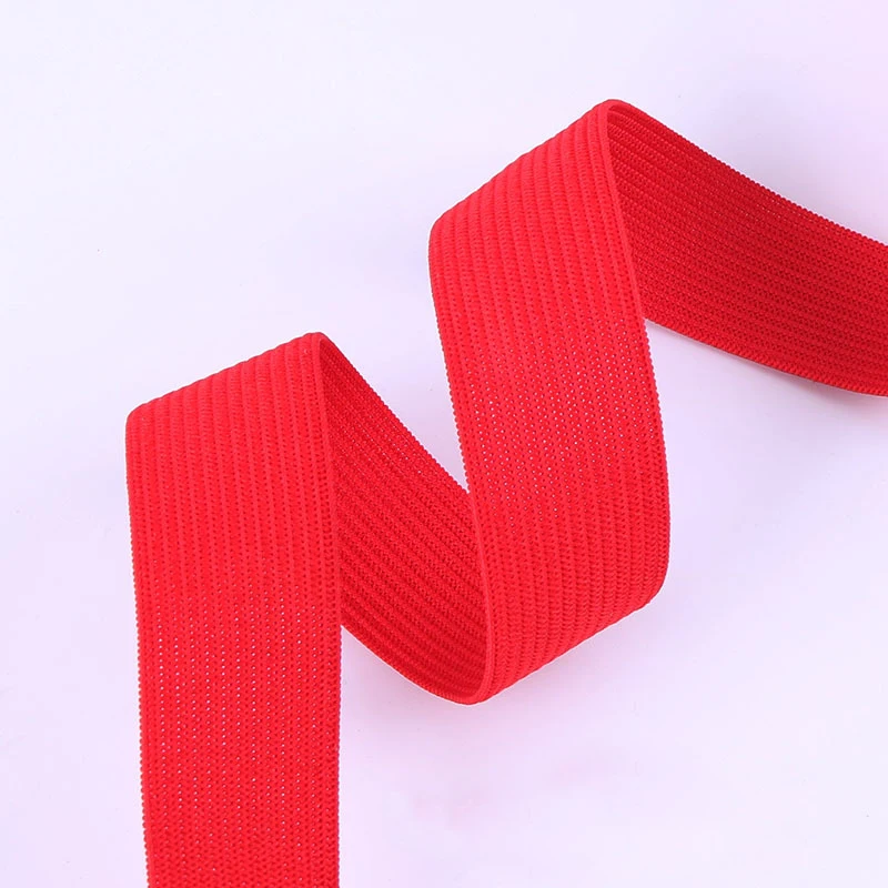 Heavy duty colourful elastic webbing tape stretch knitted elastic band for clothing