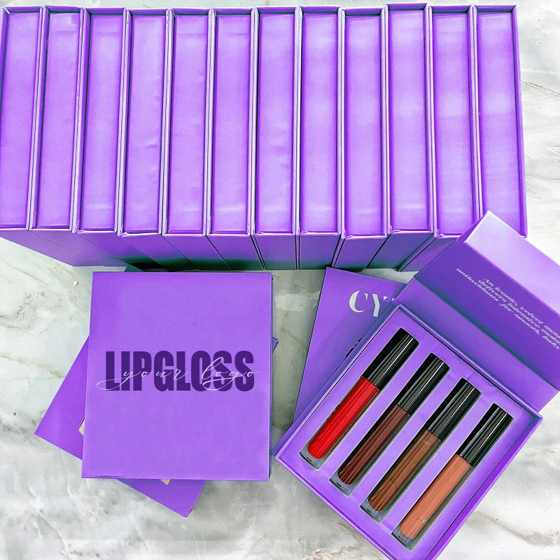 Luxury cosmetic packing lip makeup kit cardboard boxes for lip gloss wholesale matte lipstick gift packaging with logo