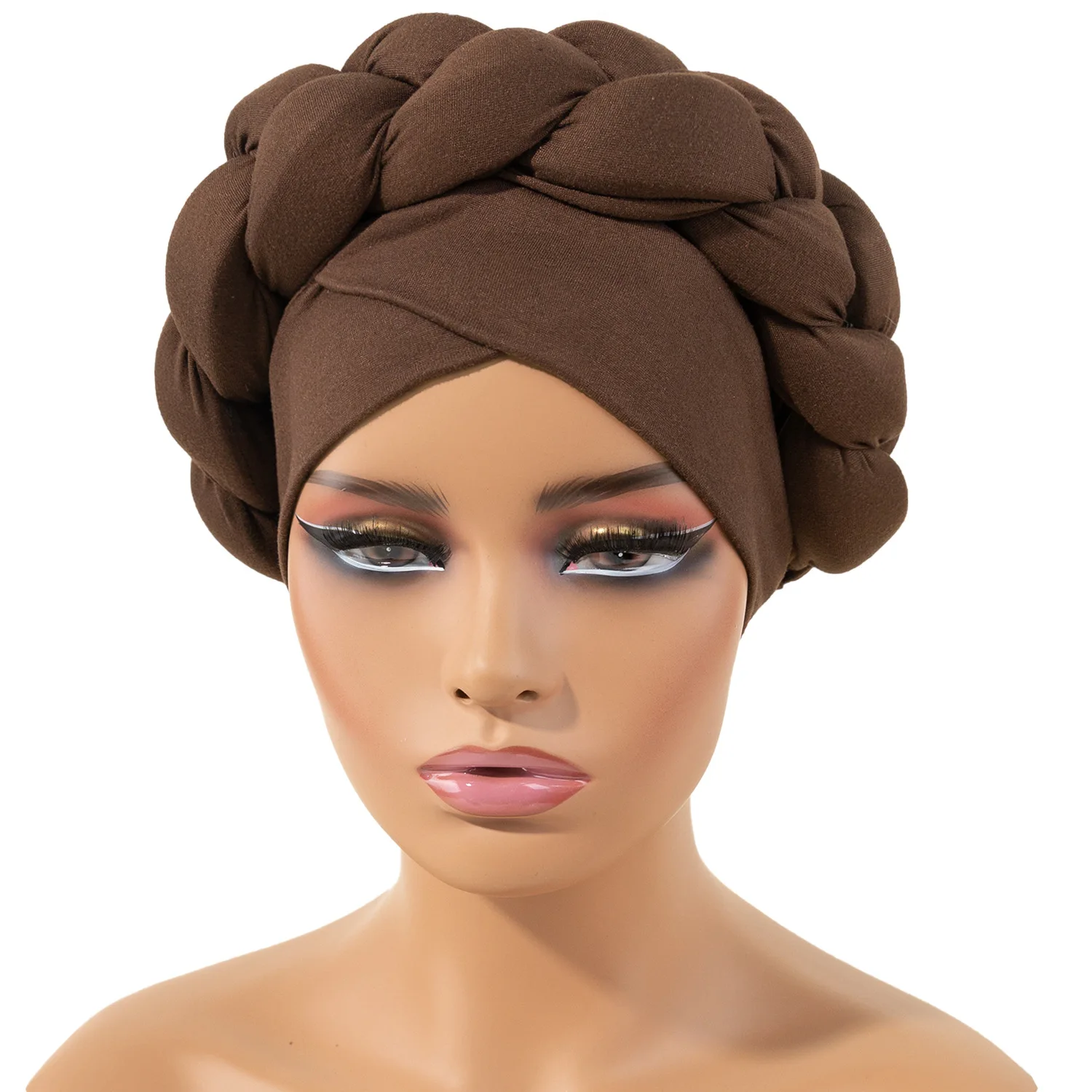 Europe and the United States sell simple milk silk big braid headscarf hat fashion national wind all cross baotou Indian hat