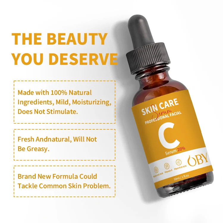 OBY Best Selling Vitamin C Serum For Face Whitening Brightening Vitamin C Serum Manufacturer Premium 20% Vitamin C Serum