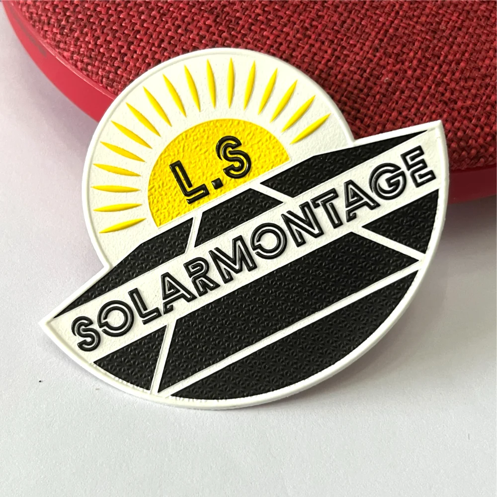 Custom Design Letters High Frequency Embossed Brand Label Patches Embroidery Tpu Plastic Heat Press Heat Transfer Fabric