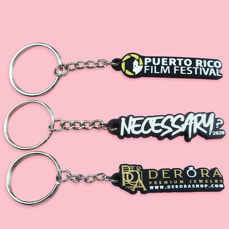 Personalized key chain custom logo silicone keychain pvc key ring rubber key chains
