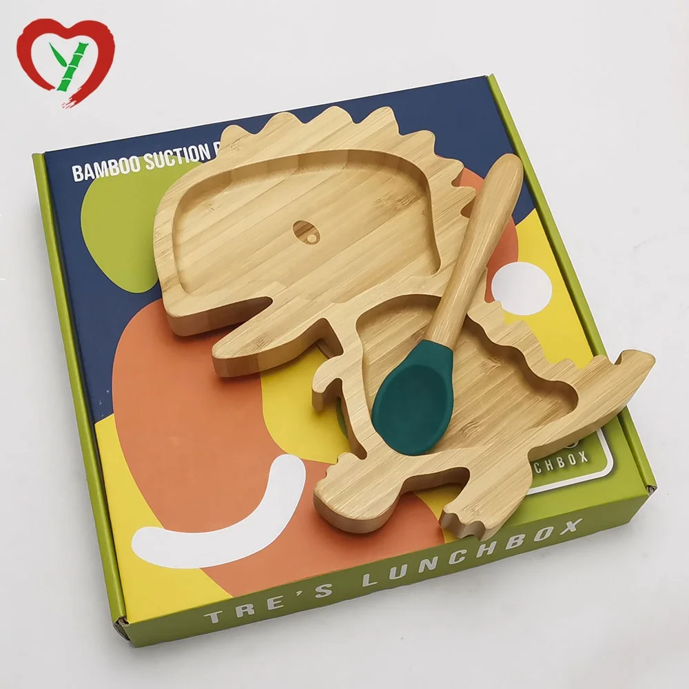 
Baby Gift Set Bamboo Feeding Plate + Bowl + Spoons With Custom Shape 