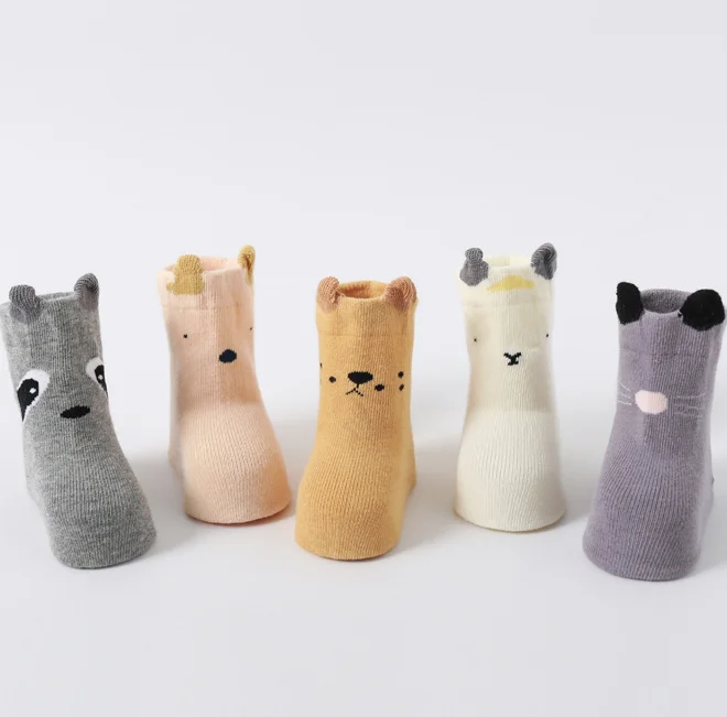 Factory Direct Sale Cotton Cartoon autumn winter Toddler Children Socks Gift Set Cute Animal Infant Baby Socks