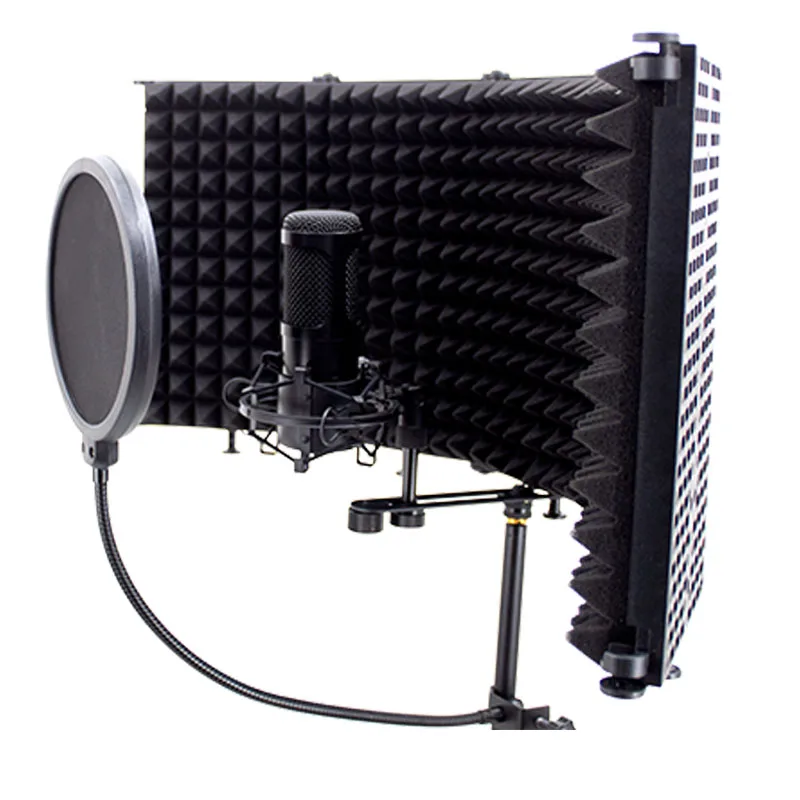 In stock 5 doors plastic reflection filters recording studio for microphone