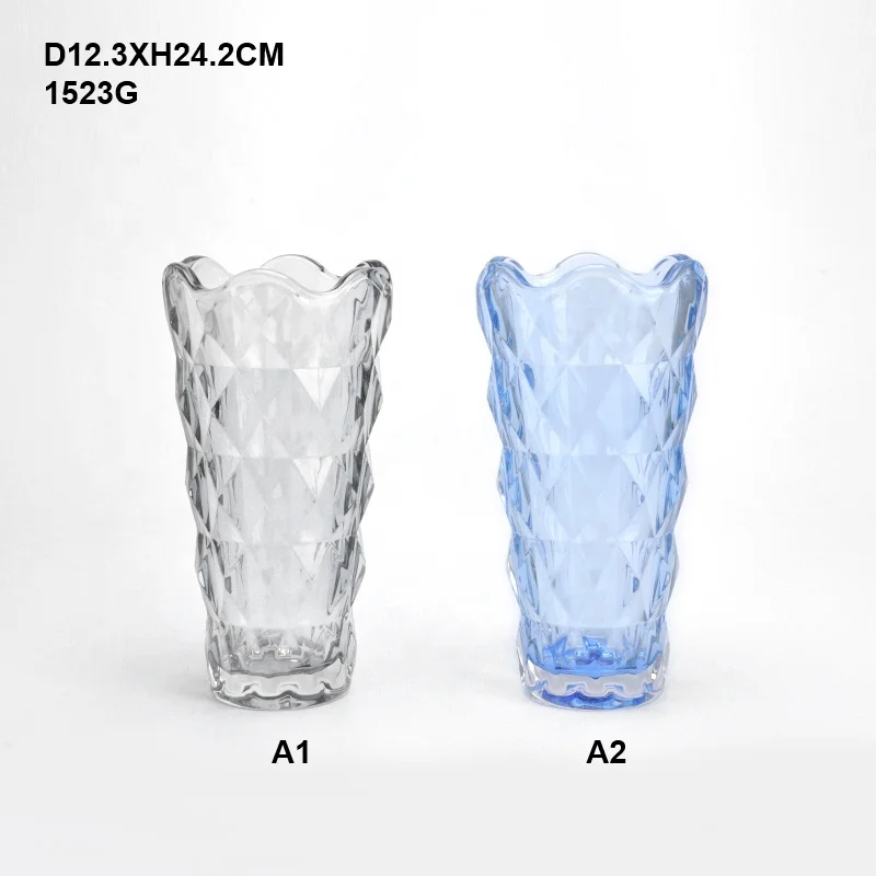 Nice design colored decoration glass vase house hole glass vase
