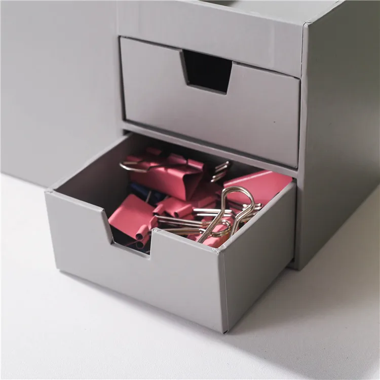 Nordic style grey detachable small box desktop storage box pen holders office organizer desk organizer
