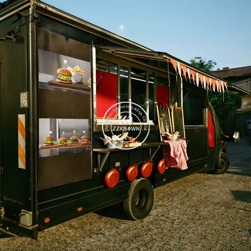 Promotion Price OEM ODM Electric Food Truck Big Capacity Mobile Kitchen Burger BBQ Food Caravan For Sale