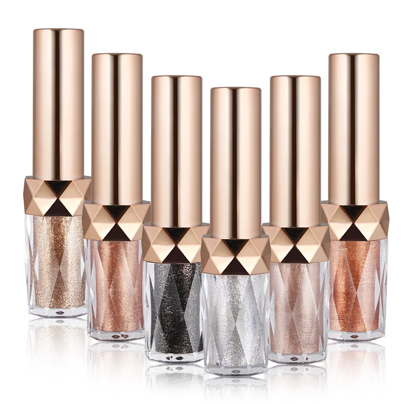 Private label high pigment cosmetic makeup products shiny liquid glitter eyeshadow vegan eyeliner