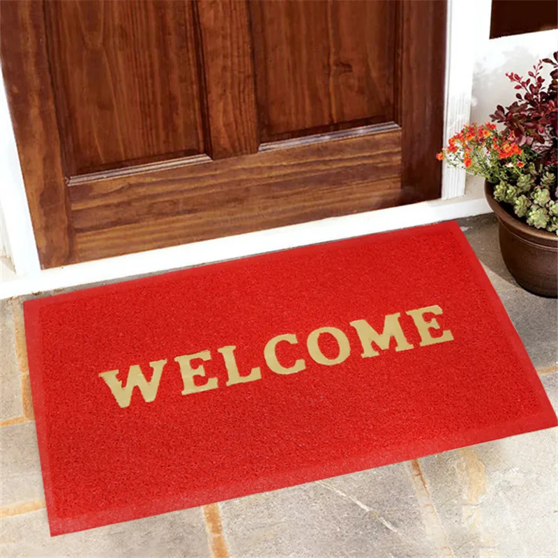 wholesale luxury durable dirt trapping outdoor spaghetti welcome home door mat with gold colour design