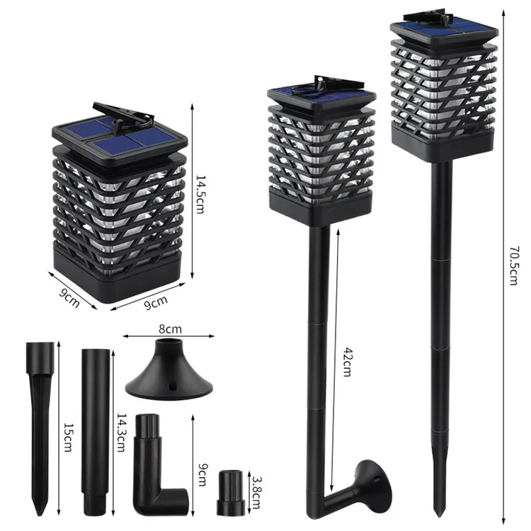 
Factory Outdoor Hanging Flickering Dancing Flame Decoration Solar Light Waterproof Ip54 Led Garden Security Lighting 