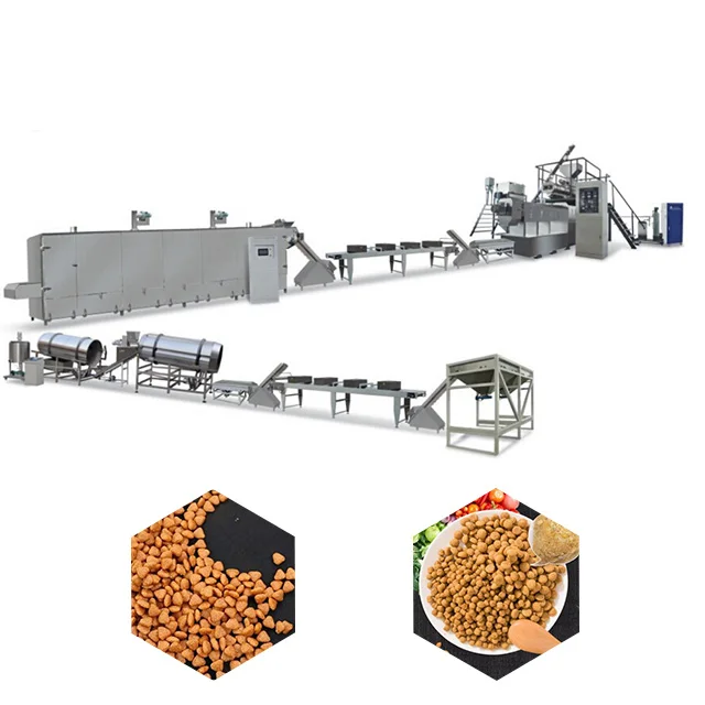 Changdong factory price automatic dry dog food particle production line/pet dog cat fish food making machine