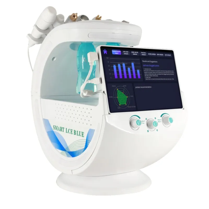 Profesional 7 In 1 Smart Ice Blue Oxygen Injection Hydro Dermabrasion Machine Dermabrasion Microdermabrasion facial Machine