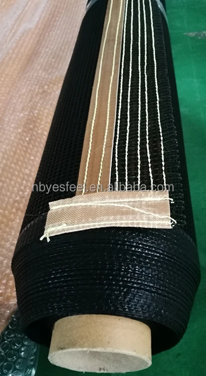 Customized PTFE Fiberglass Mesh Cloth Belt Black Color Belt With Bull Nose Joint/Flap With Guider Conveyor Belt