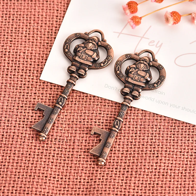 T784 Christmas promotional products vintage key bottle opener beer keychain Santa Claus key