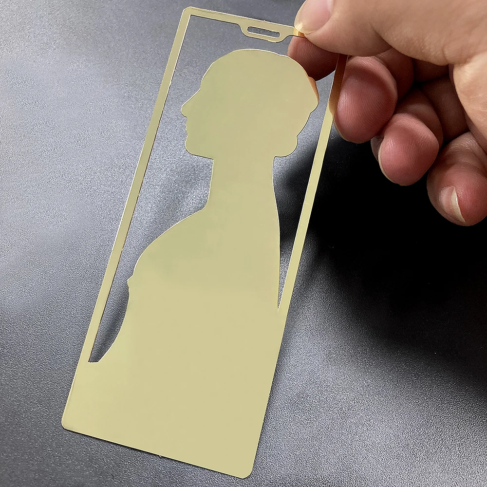 Factory Design Custom Etching Hollow-out Souvenir Metal Bookmark Books Clip Stainless Steel Badge Logo