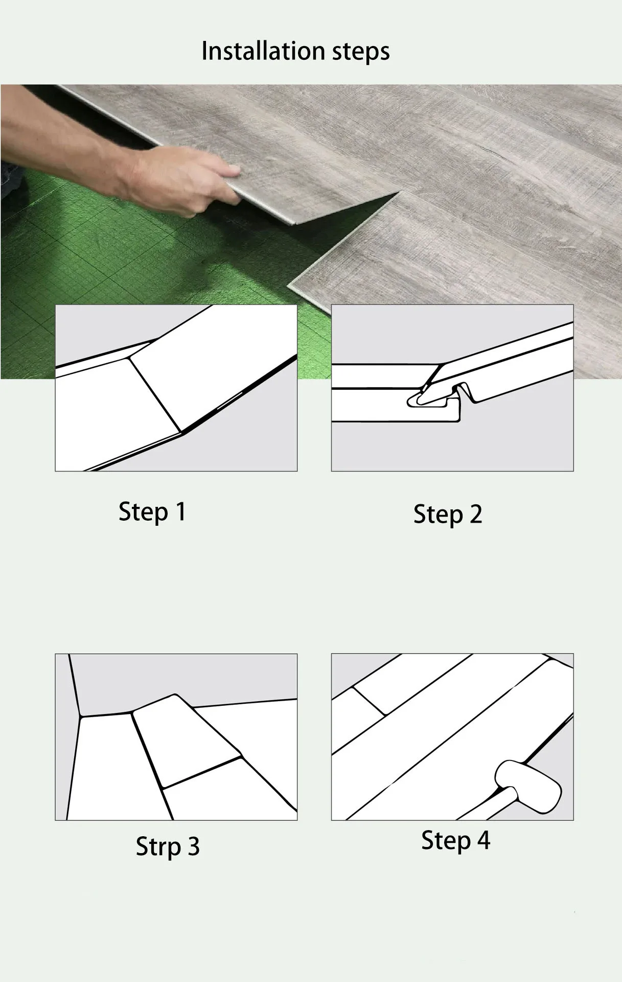 Customized high quality Waterproof 6*36  7*48 9*48  6mm 7mm vinyl click spc flooring