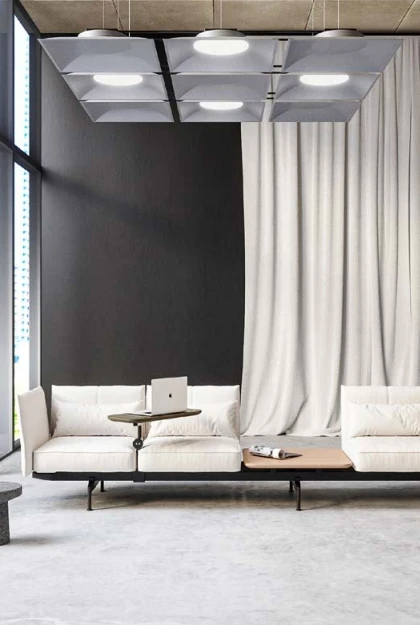 ECOJAS 32W anti-vertigo Reduce noise 60dB PET Recycled material Colorful Lighting for Modern office LED pendant light