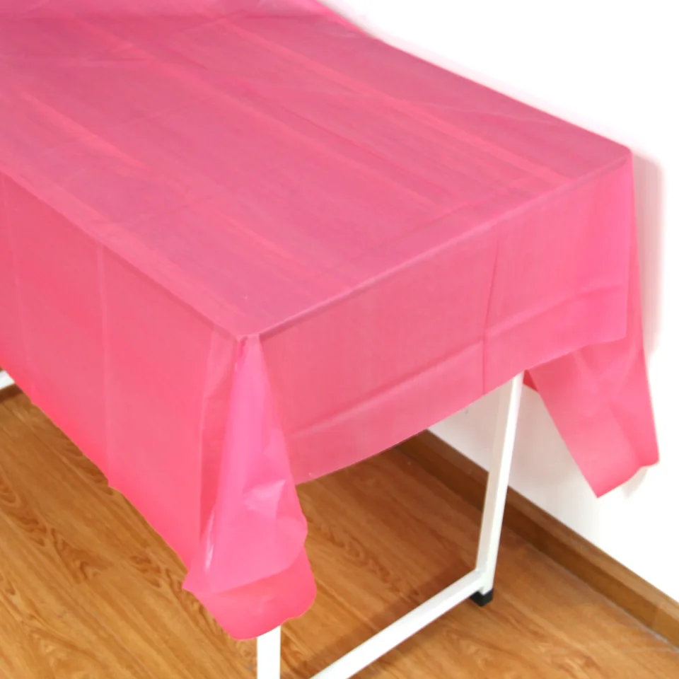 Hot Selling  Oilproof Waterproof  Camping Picnic Luxury Party Table Cloth  Solid Color Plastic Disposable Table Covers