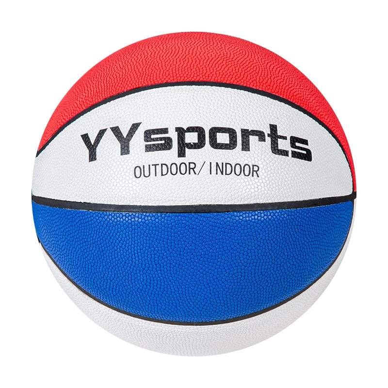 Basketball Custom White Blue  Leather Basketball With Your Logo Size 7 Ball